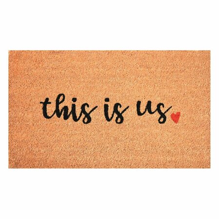 CONFIGURACION 17 x 29 in. Us Rectangular Doormat - Natural Black & Red CO3360059